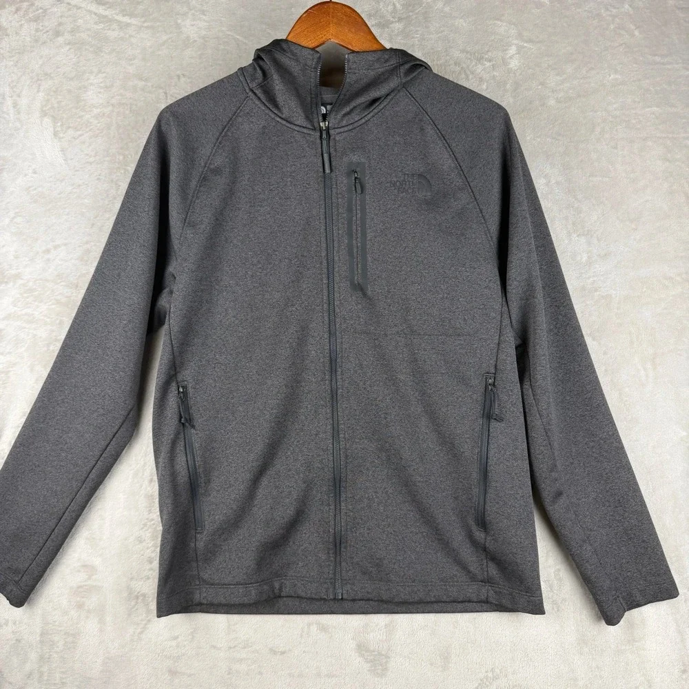 The North Face Mens Full Zip Hoodie Heather Grey Performance Jacket Large L